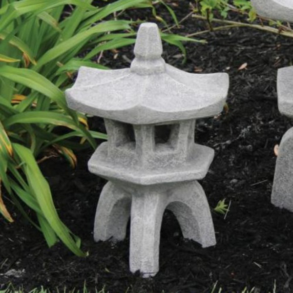 Hex Pagoda cement Small Decorative Asian temple outdoor sanctuary